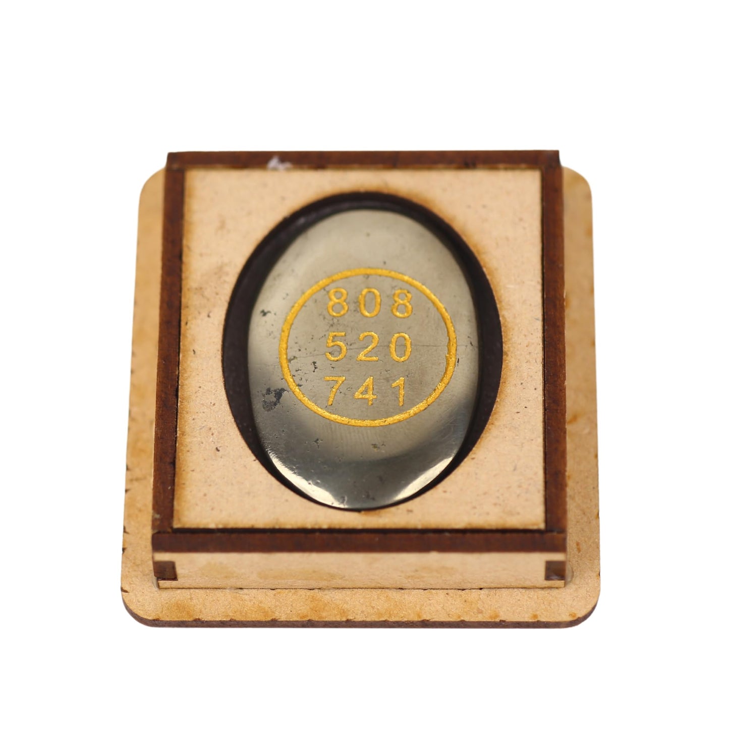 TRRYSTALS Natural Gemstone Zibu Coin with Sacred Symbol Design | Pyrite Stone Decorative Coin for Meditation, Vastu & Home Décor | Collectible Spiritual Style Accessory