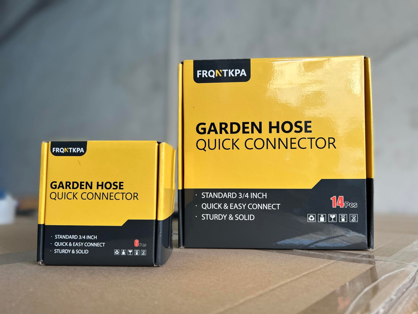FRQNTKPA Garden Hose Quick Connector, No-Leak 3/4 Inch GHT Thread Fitting Water Hose Female Adapter and Male Adapter, Heavy-Duty Rust Resistant Brass Water Pipe Connect, Easy to Use (14 Pack )