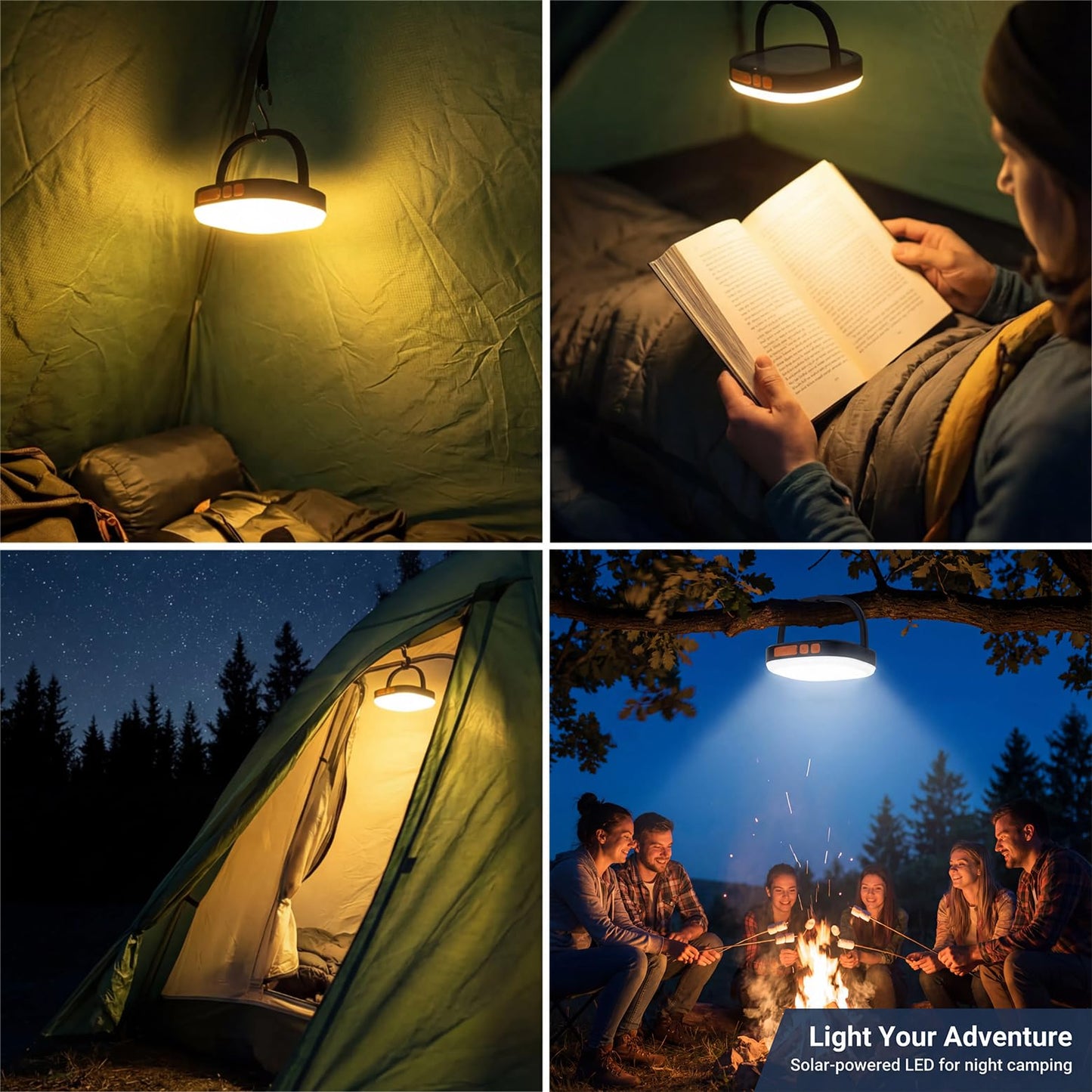 LED Camping Lantern, Solar Lanterns, 5000mAh Rechargeable Light 2000 Lumens 5 Light Modes, IP65 Waterproof with USB Charging – Lanterns for Power outages Hurricane, Hiking, Fish, Emergency, and Home