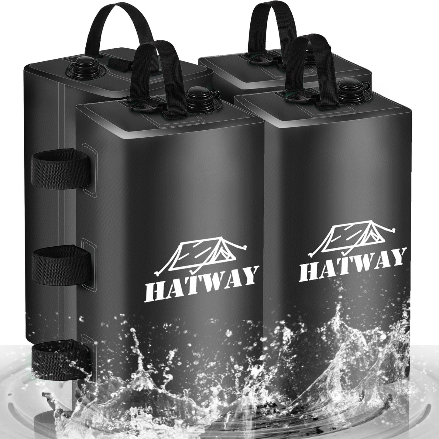 Hatway Canopy Weights,132 LBS Canopy Water Weight Bag Set of 4 Leg Weights for Pop Up Gazebo,Canopies,Tent-4 * 15L-Black