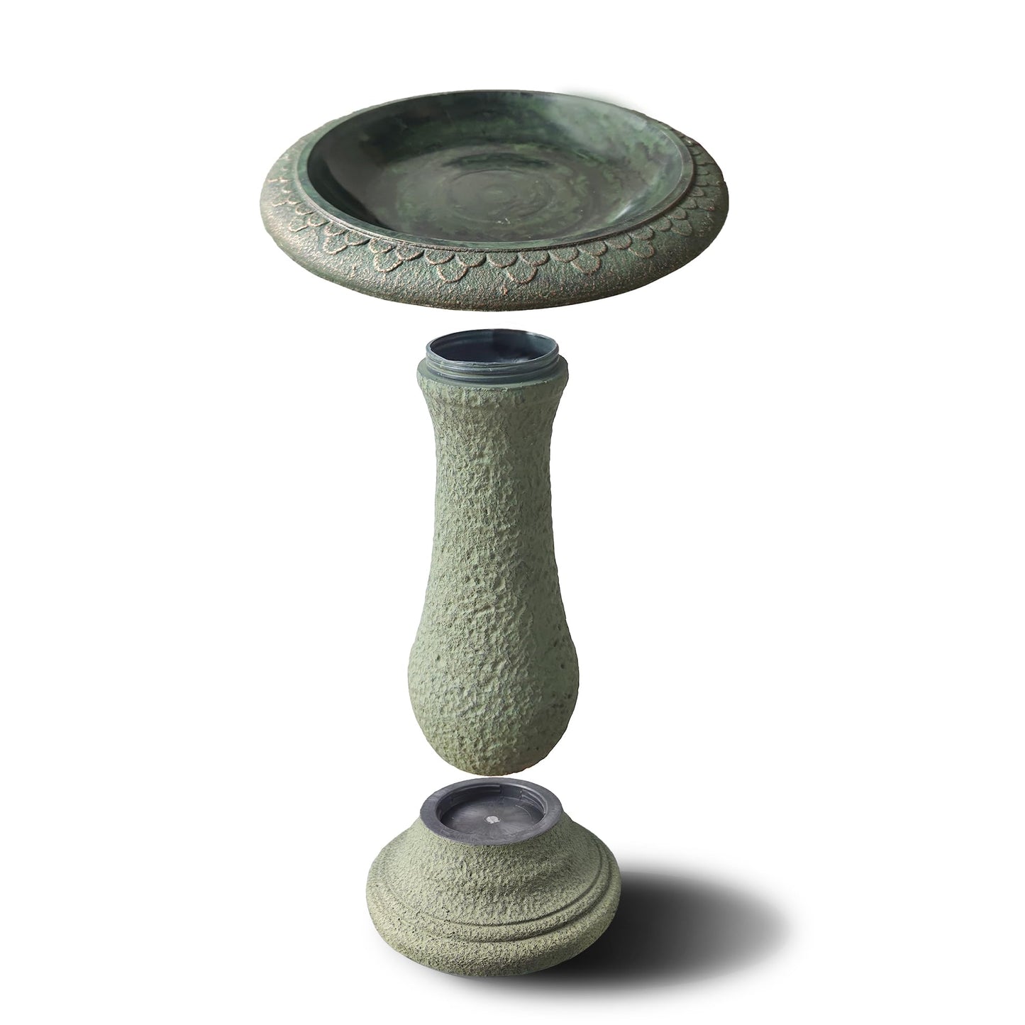 Solution4Patio Fiberclay Outdoor Bird Bath, Weather-Resistant Garden Decor with Non-Slip Basin, Durable Marble-Look Bird Baths for Outdoors, Easy-Clean Birdbath for Outside for Lawn Yard Garden