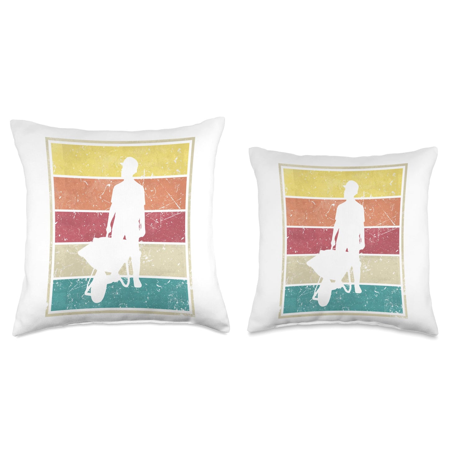 Construction Worker Wheelbarrel Wheelbarrow Throw Pillow