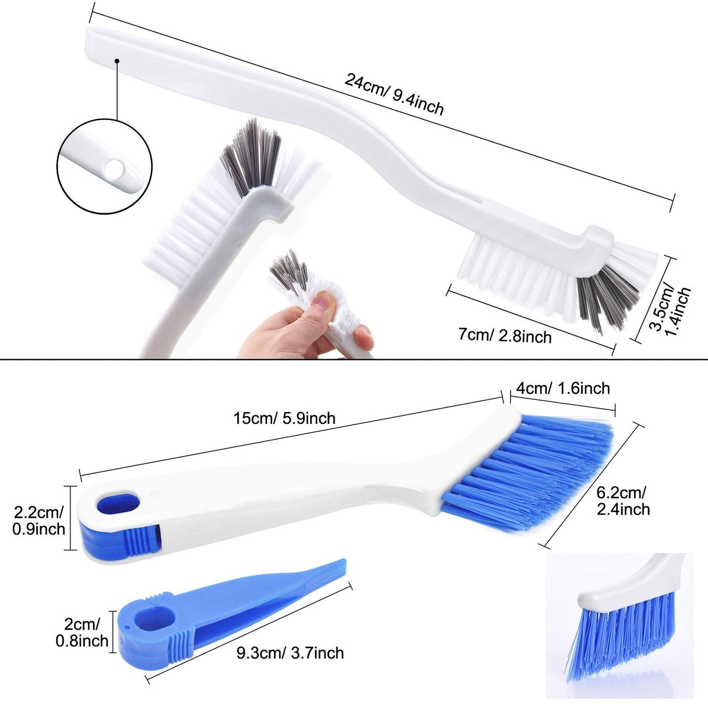 SHUNWEI 2 Pcs Cleaning Brush Small Scrub Brush for Cleaning Sink Bathroom Kitchen Edge Corner Grout Household Use with Handle