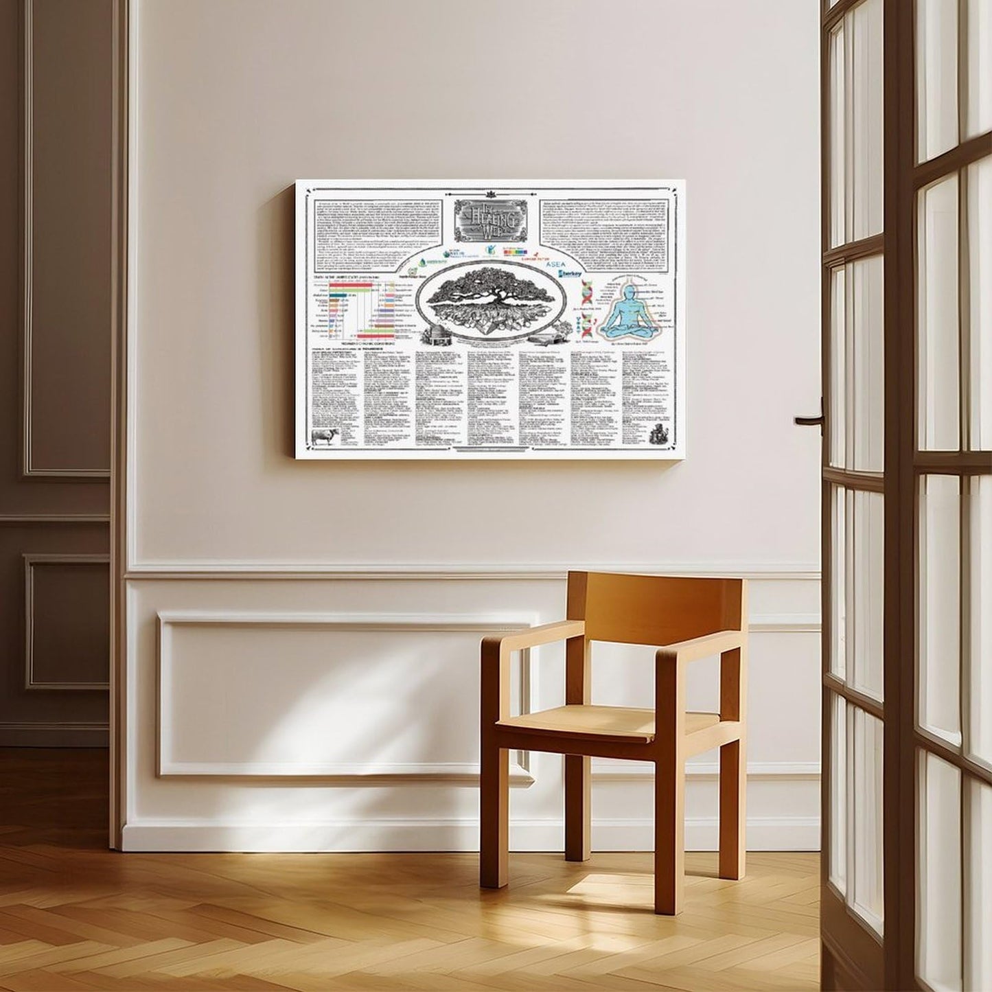 2Pcs - 2026 New Version Healing Web Poster, Eco-Friendly Fabric Canvas, Mental Health & Holistic Remedies Chart for Therapy Office Decor Unframed 12x18 Inch (30x45cm)