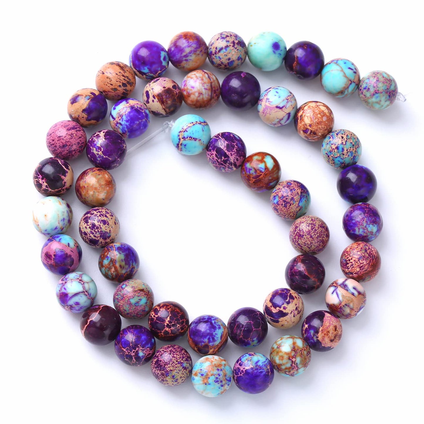 4MM 88PCS Natural Stone Galaxy Purple Sea Sediment Imperial Jasper Loose Beads for Jewelry Making DIY Bracelet Necklace