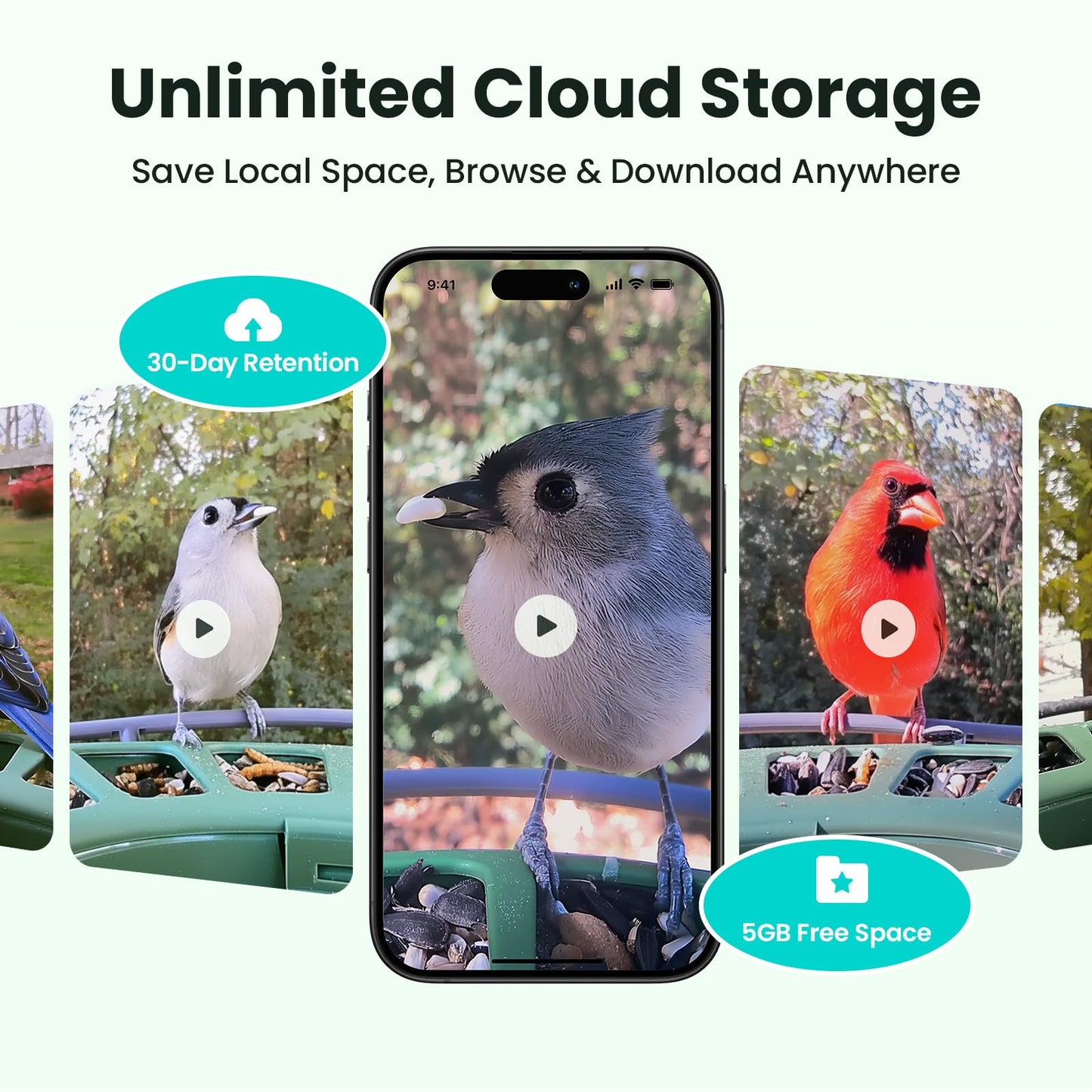 Birdfy 2 Smart Bird Feeder with Camera, AI Identifies 6000+ Bird Species, Dual-Lens 2K+1080P Camera for Live Streaming & Close-Up Photos, Solar-Powered Backyard Birdwatching Gift for Christmas