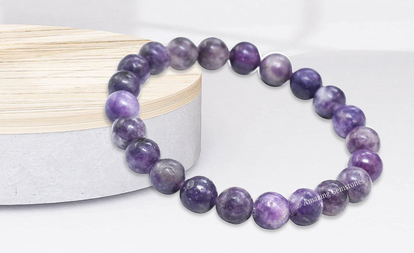 Amazing Gemstone Crystal Bracelet for Women Men's Gifts - Protection Healing Crystal Bracelet - 8mm Gemstone Beaded Stretchable Bracelet Pulseras Para Hombres Mujer Stocking Stuffers Mothers Day Gift (Lepidolite)