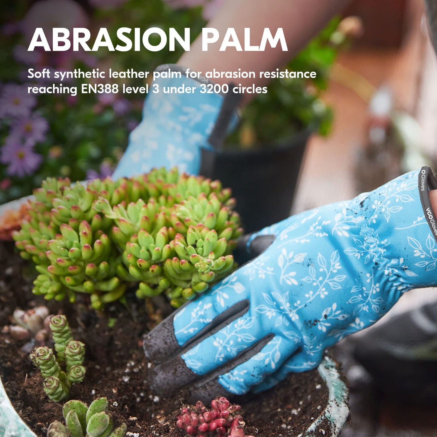 Vgo... Gardening Gloves for Women,Puncture-proof,Thornproof,Safety Work Gloves for Weeding,Digging,Touchscreen,Synthetic Leather(M,Blue,SL7476)
