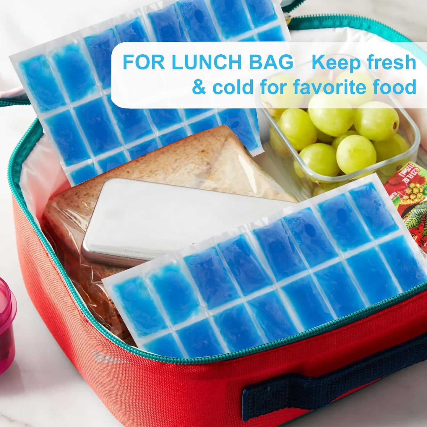 Sport Emblema Reusable Ice Pack for Lunch Boxes 2 Pack Large Ice pack Blanket Cooler Easy to Cut Ice Sheet for Lunch Bag, 14.76"x10.43" Long Lasting Freeze Ice Packs for Meal Prep, Non-Toxic BPA Free
