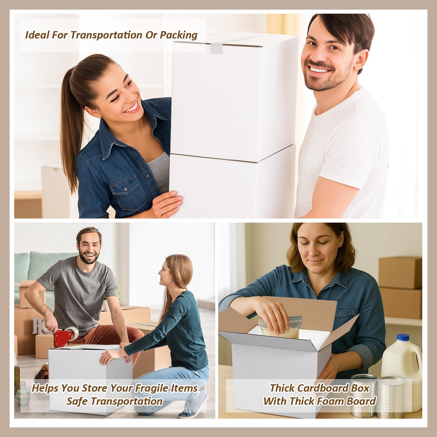 Feifeiya 4 Pack Insulated Shipping Cooler with Foam Panels 11" x 9" x 9" Reusable Shipping Box for Frozen Food Mailing Packing