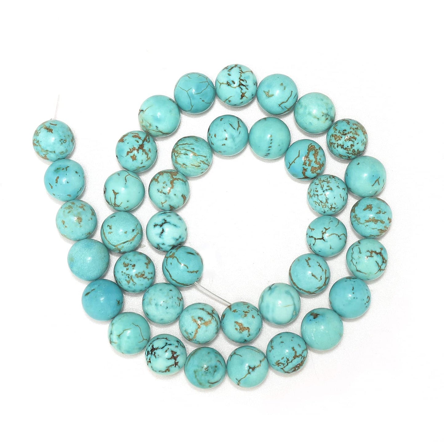 45pcs 8mm Natural Turquoise Gemstone Beads Energy Healing Crystal Round Loose Stone Beads for Jewelry Making, DIY Bracelets Necklaces