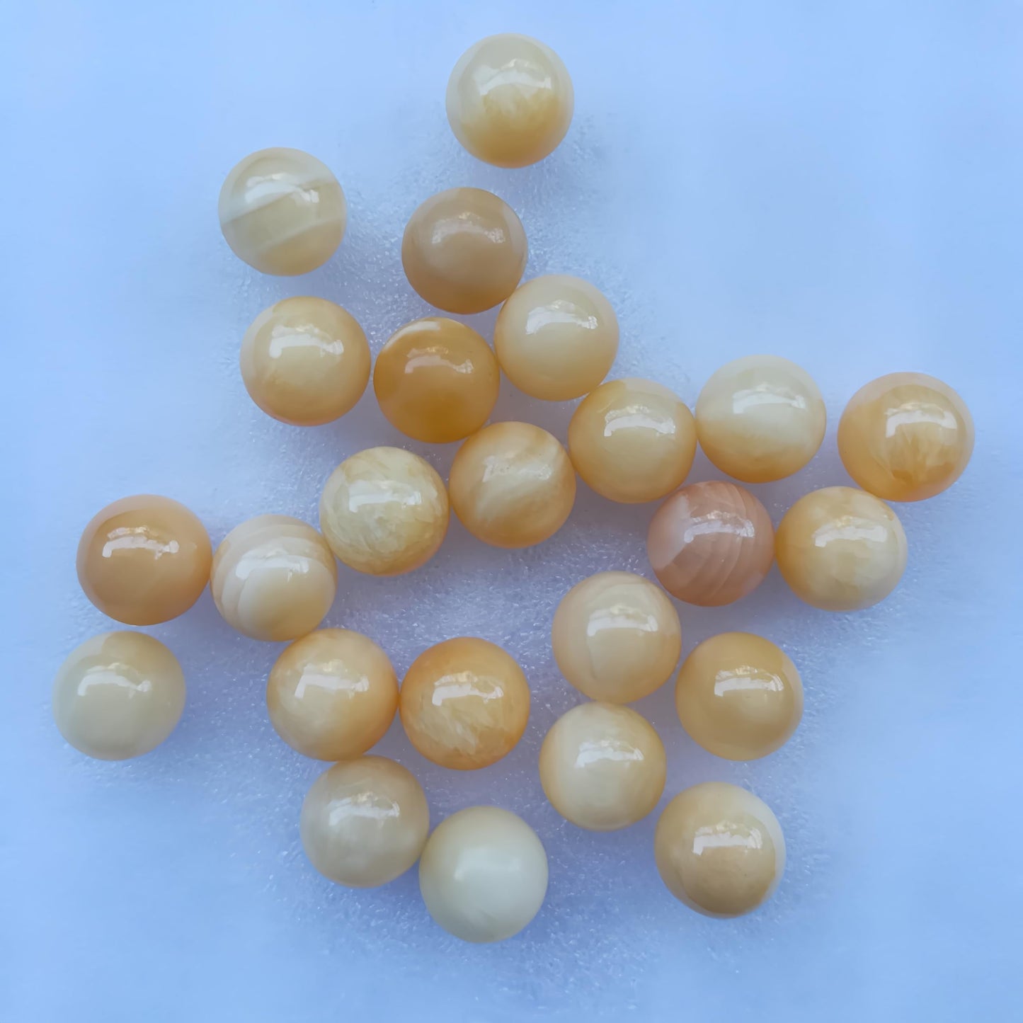 Sunshcat Natural Yellow Jade 0.78 Inchs Crystals and Healing Stone Ball Set,Home Desktop Feng Shui Array Decoration(7 Pieces) 