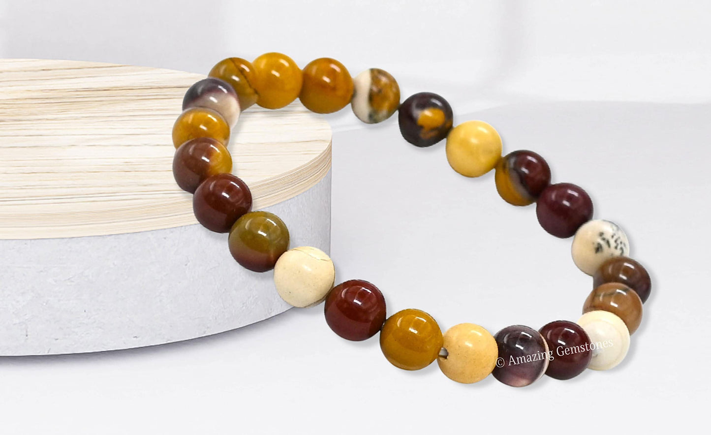 Amazing Gemstone Crystal Bracelet for Women Men's Gifts - Protection Healing Crystal Bracelet - 8mm Gemstone Beaded Stretchable Bracelet Pulseras Para Hombres Mujer Stocking Stuffers Mothers Day Gift (Mookaite)