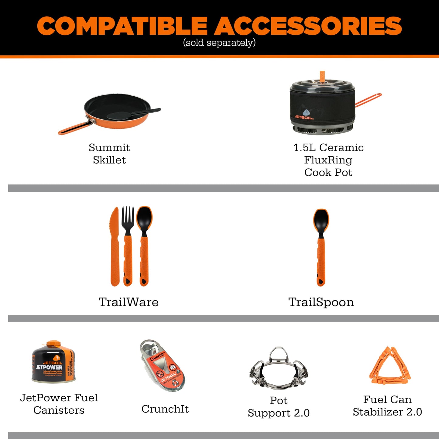 Jetboil TrailCook 2.0L Camping and Backpacking Stove Cooking System with Adjustable Heat Control, New for 2026, Tan