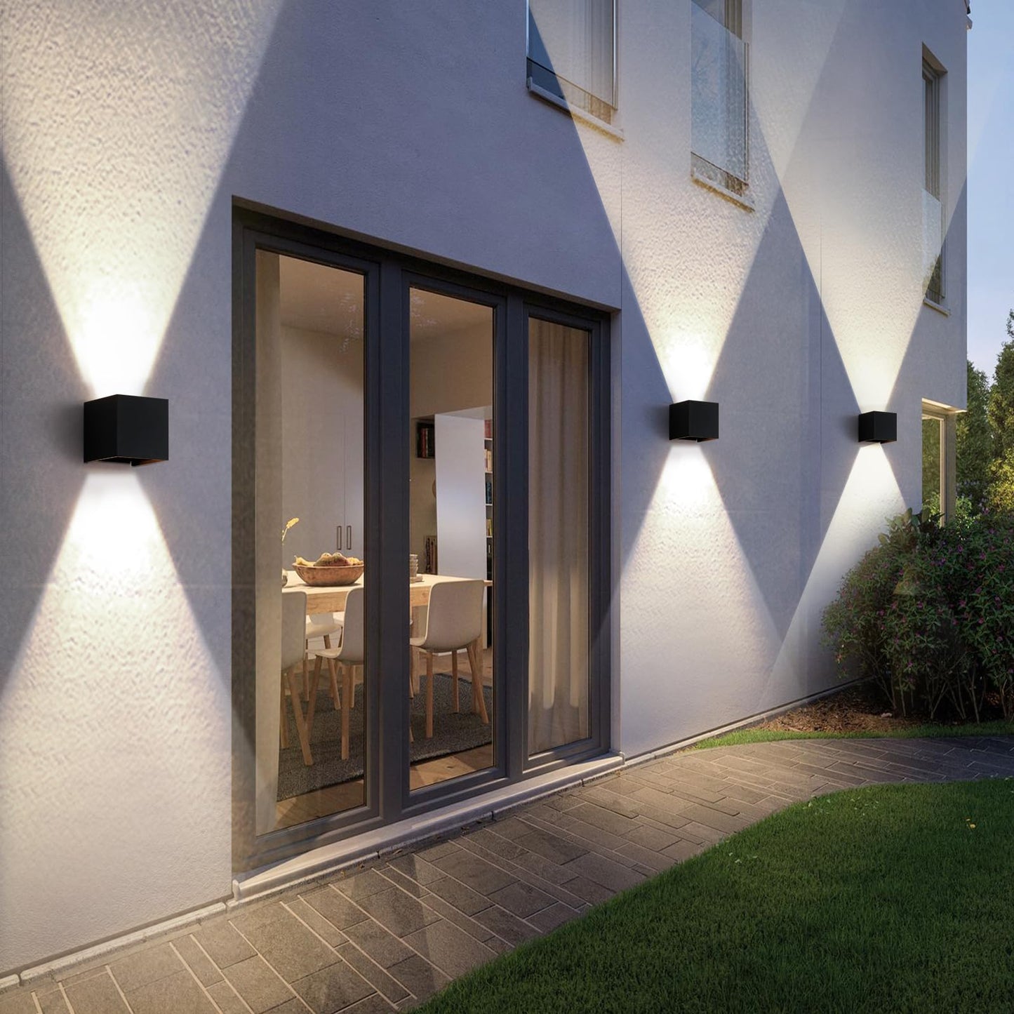 Scpitw Outdoor Wall Lights 2PCS 3000k Wall Light Outdoor Porch Light Modern Wall Sconce up Down Light Outdoor Wall Light fixtures 20W LED Wall Pack Light