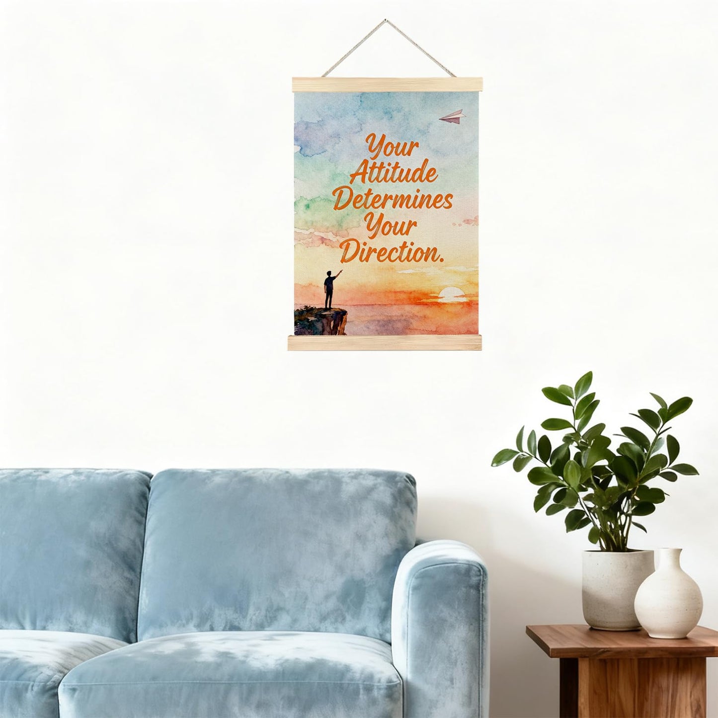 AriaPrec Attitude Direction Office Wall Art - Motivational Posters for Mental Health, Inspirational Decor for Therapy & Classroom, 12x16 Inch Canvas