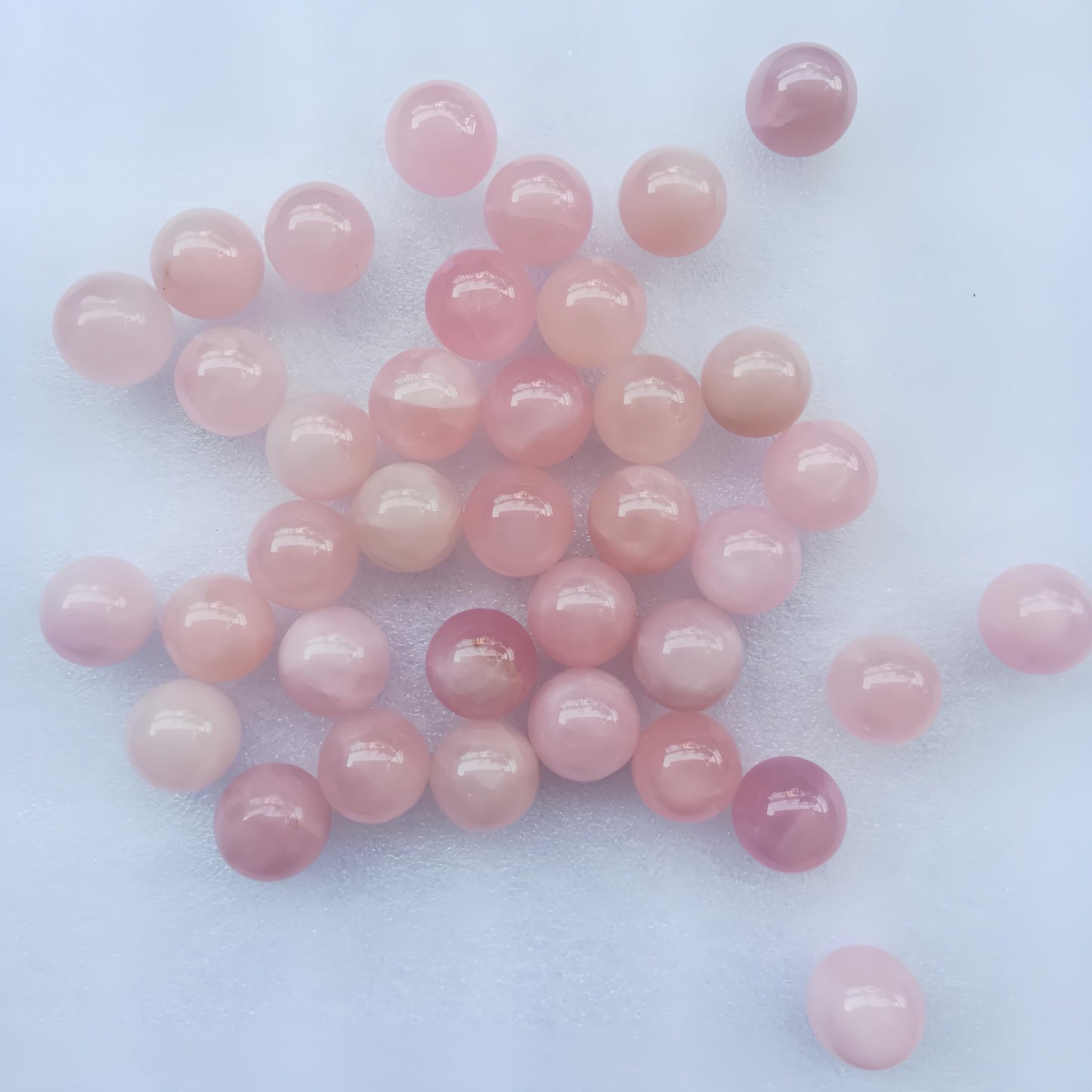 Sunshcat Natural Rose Quartz 0.78 Inchs Crystals and Healing Stone Ball Set,Home Desktop Feng Shui Array Decoration(7 Pieces) 