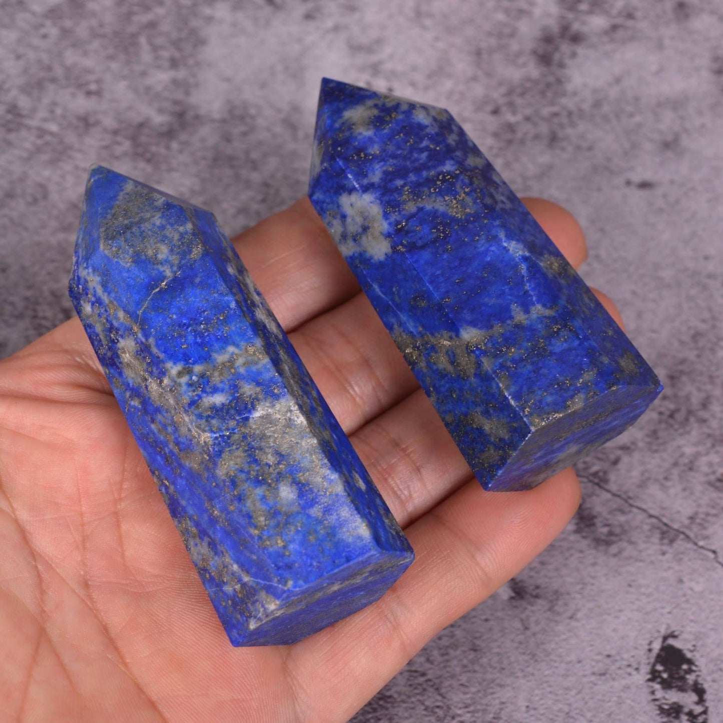 Large Lapis Crystal Tower Healing Crystal Wand For Spiritual Use Hexagonal Point Reiki Chakra Gemstone Home Office Decor