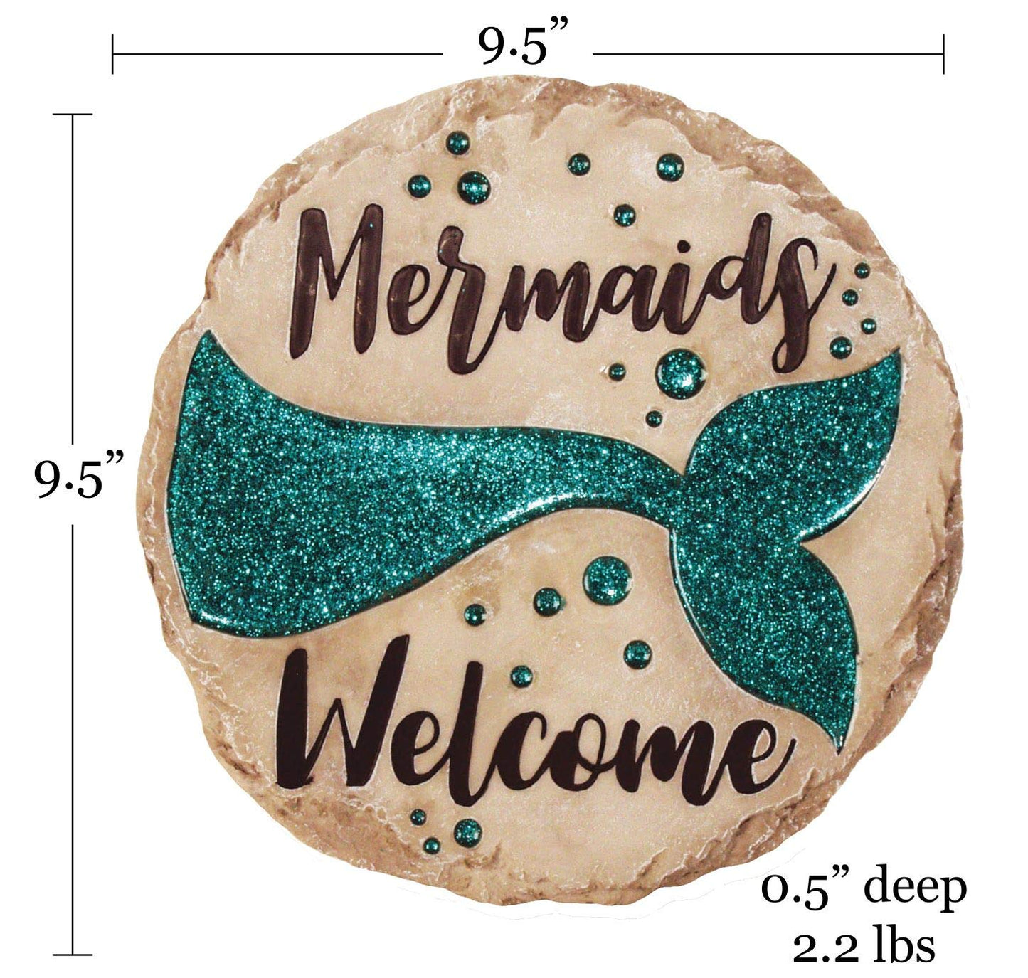 Spoontiques - Garden Décor -Mermaids Welcome Stepping Stone - Decorative Stone for Garden