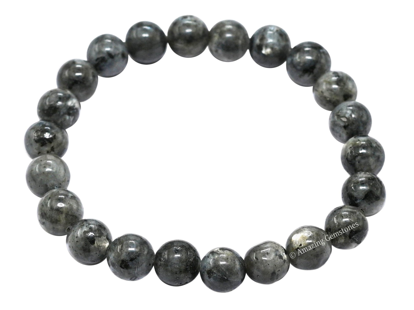 Amazing Gemstone Crystal Bracelet for Women Men's Gifts - Protection Healing Crystal Bracelet - 8mm Gemstone Beaded Stretchable Bracelet Pulseras Para Hombres Mujer Stocking Stuffers Mothers Day Gift (Larvikite)