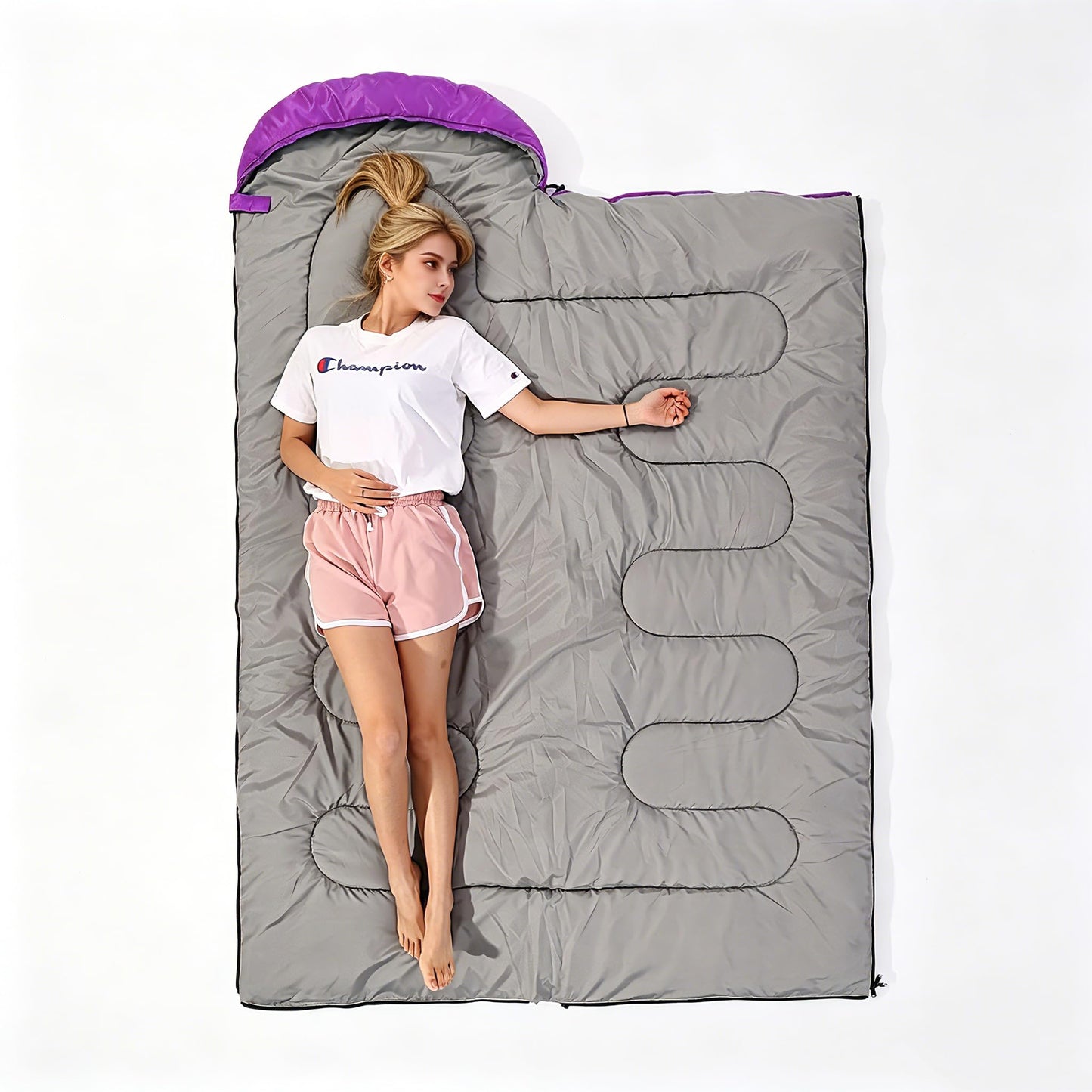 SWTMERRY Sleeping Bag 3 Seasons (Summer, Spring, Fall) Warm & Cool Weather - Lightweight,Waterproof Indoor & Outdoor Use for Kids, Teens & Adults for Camping Hiking, Backpacking and Survival (Purple)