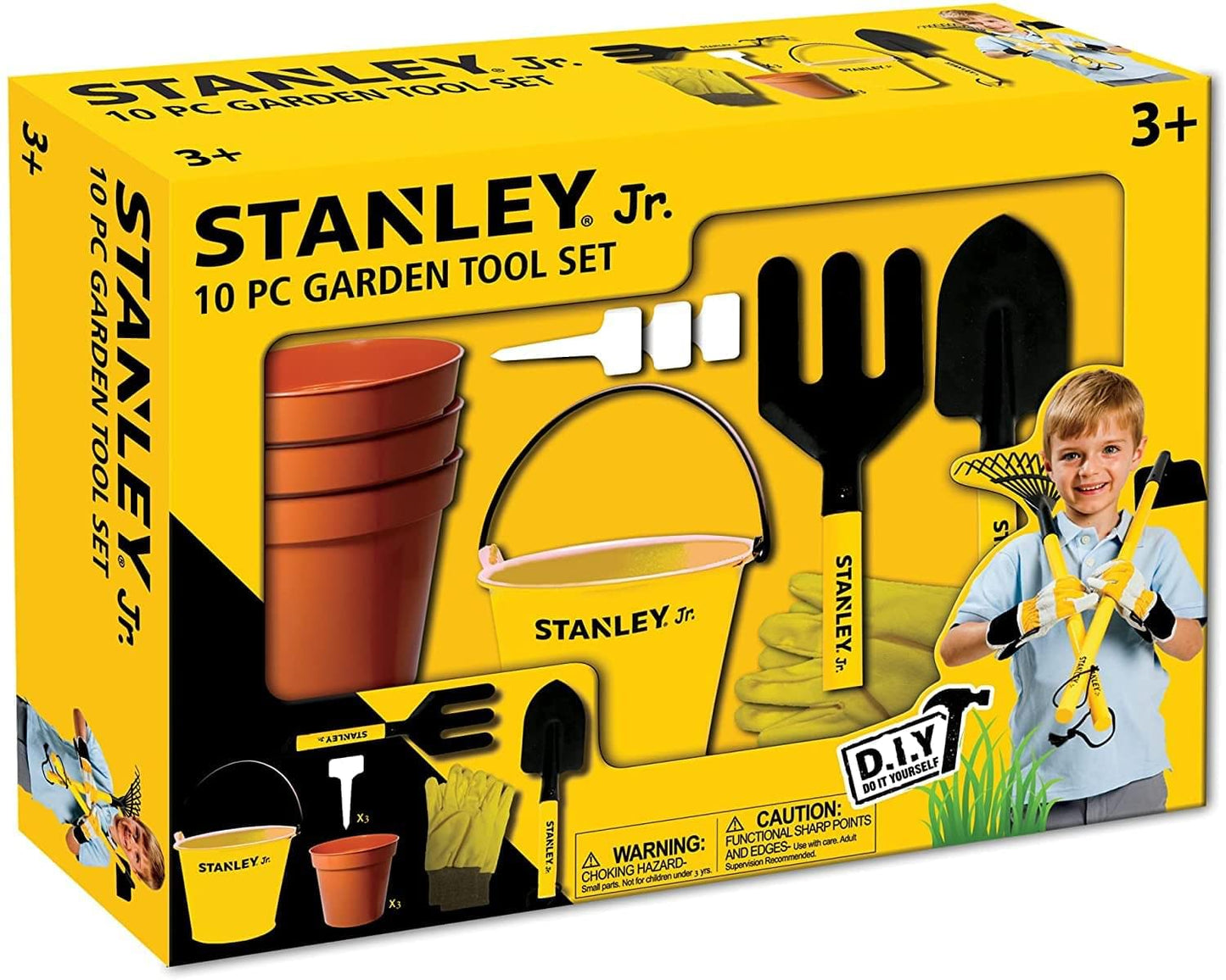 Stanley Jr - 10-Piece Garden Tools Set with Sun Hat and Bag for Kids