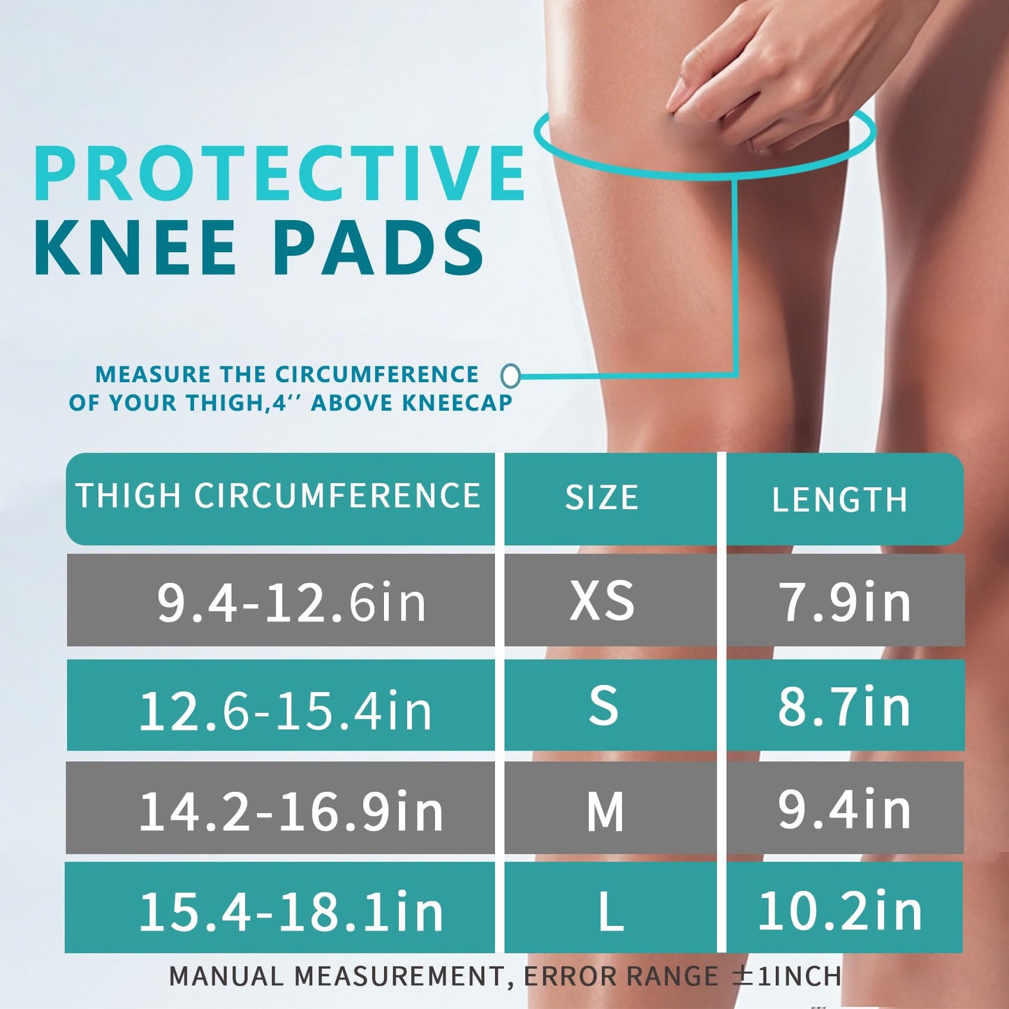 Peabownn Knee Pads Volleyball Girls 2XS-2XL - Thick Sponge Anti-slip Strips Gardening Knee Pads for Women Kid & Adult, Volleyball, House Cleaning, Construction Work, Dancing, Flooring S