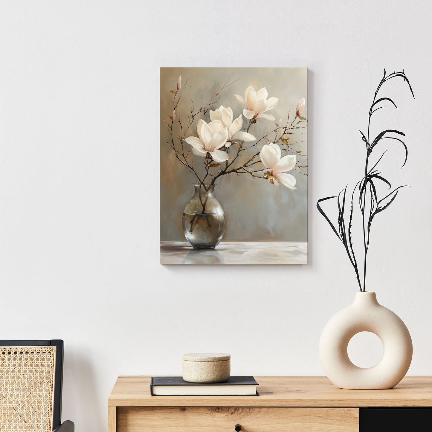 daktenn Floral Canvas Wall Art Bathroom Wall Art Pictures Wall Decor Home Decor Wall Decor for Bedroom Livingroom 12x16 Inches