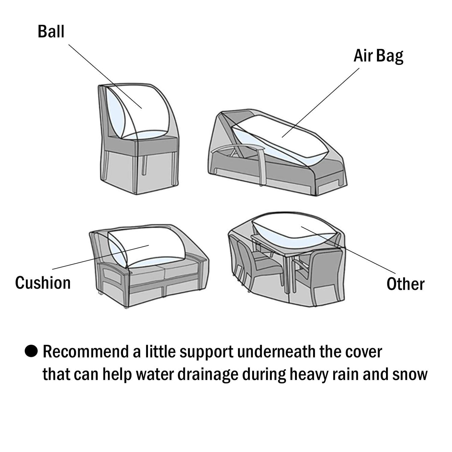 F&J Outdoors Patio Furniture Covers, Waterproof Anti-UV for Table and Chairs Set, Beige, 108"x82"