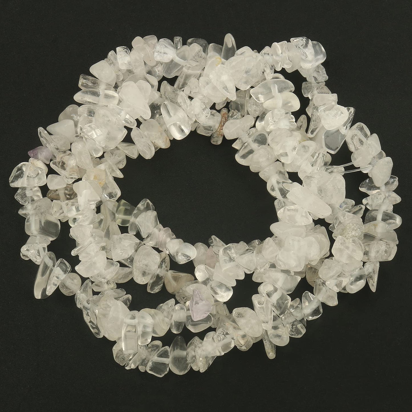 30in Clear Quartz Natural Chip Stone Beads 5-8mm About 230pcs, Irregular Drilled White Bead for Bracelets Jewelry Making Supplies for Adults, DIY Crafts.