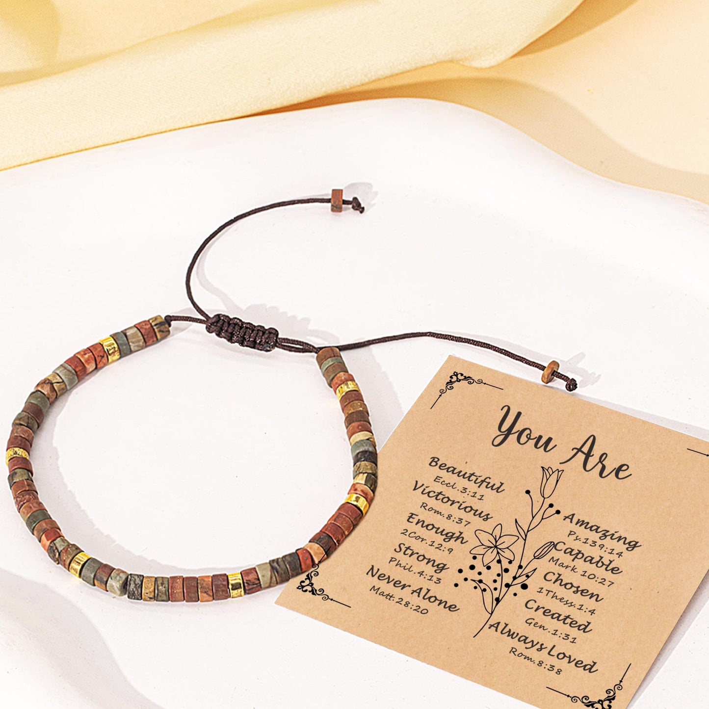 TAGOMEI Inspirational Gifts Bracelets for Women Healing Natural Stone Boho Beaded Bracelets