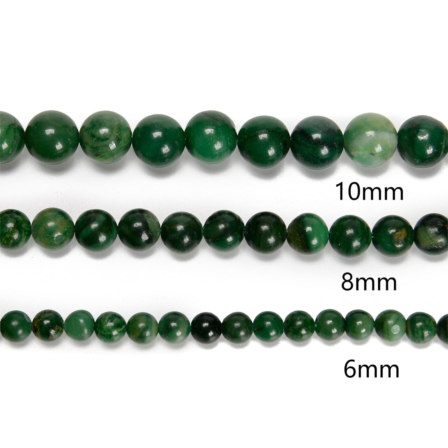 47Pcs 8mm African Emerald Jade Beads Natural Round Loose Real Stone Beads Gemstone Genuine for DIY Hand Made Craft Jewelry Bracelet Earring Necklace String Making Energy Healing Power
