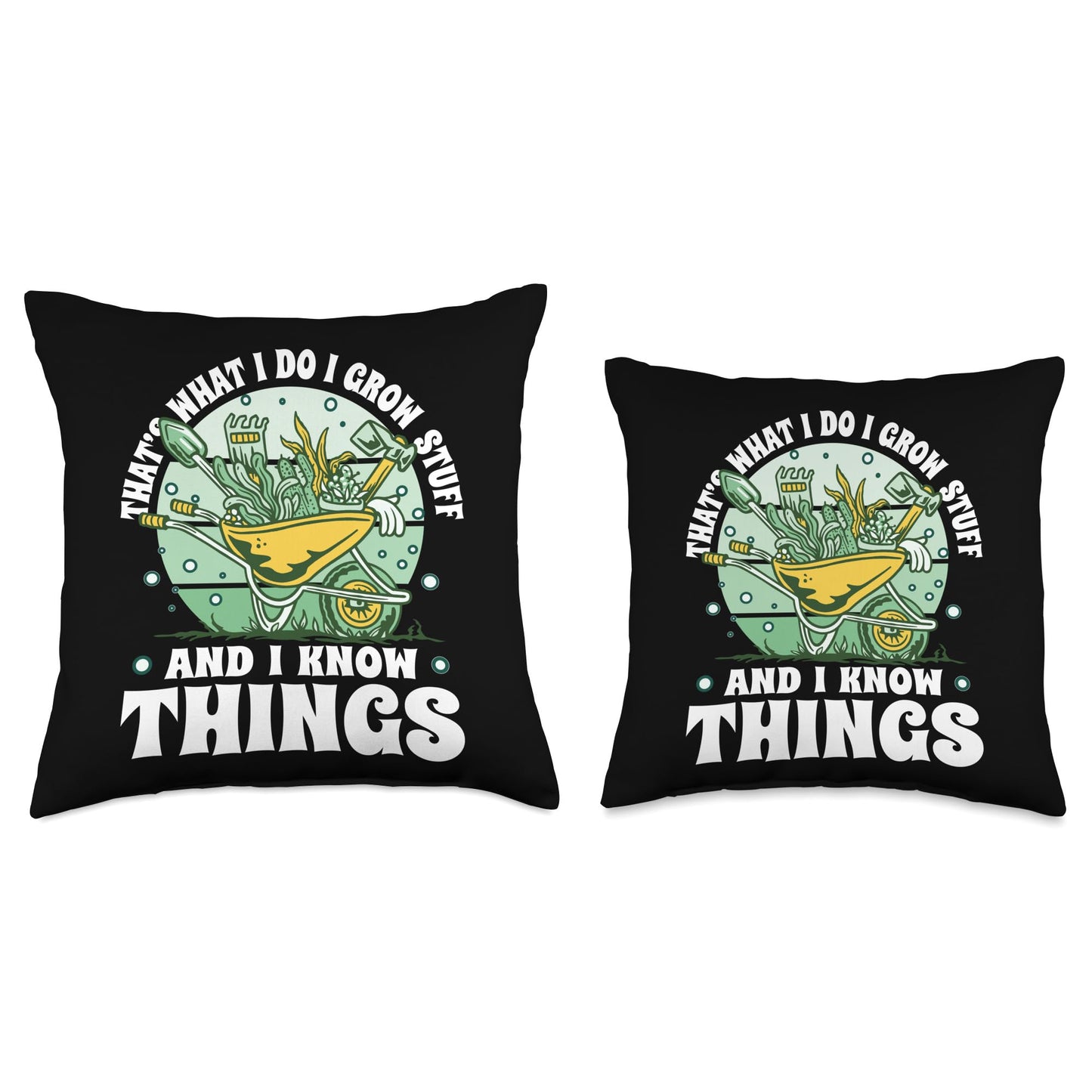 Gardener Wheelbarrow Gardening Lover Design Throw Pillow