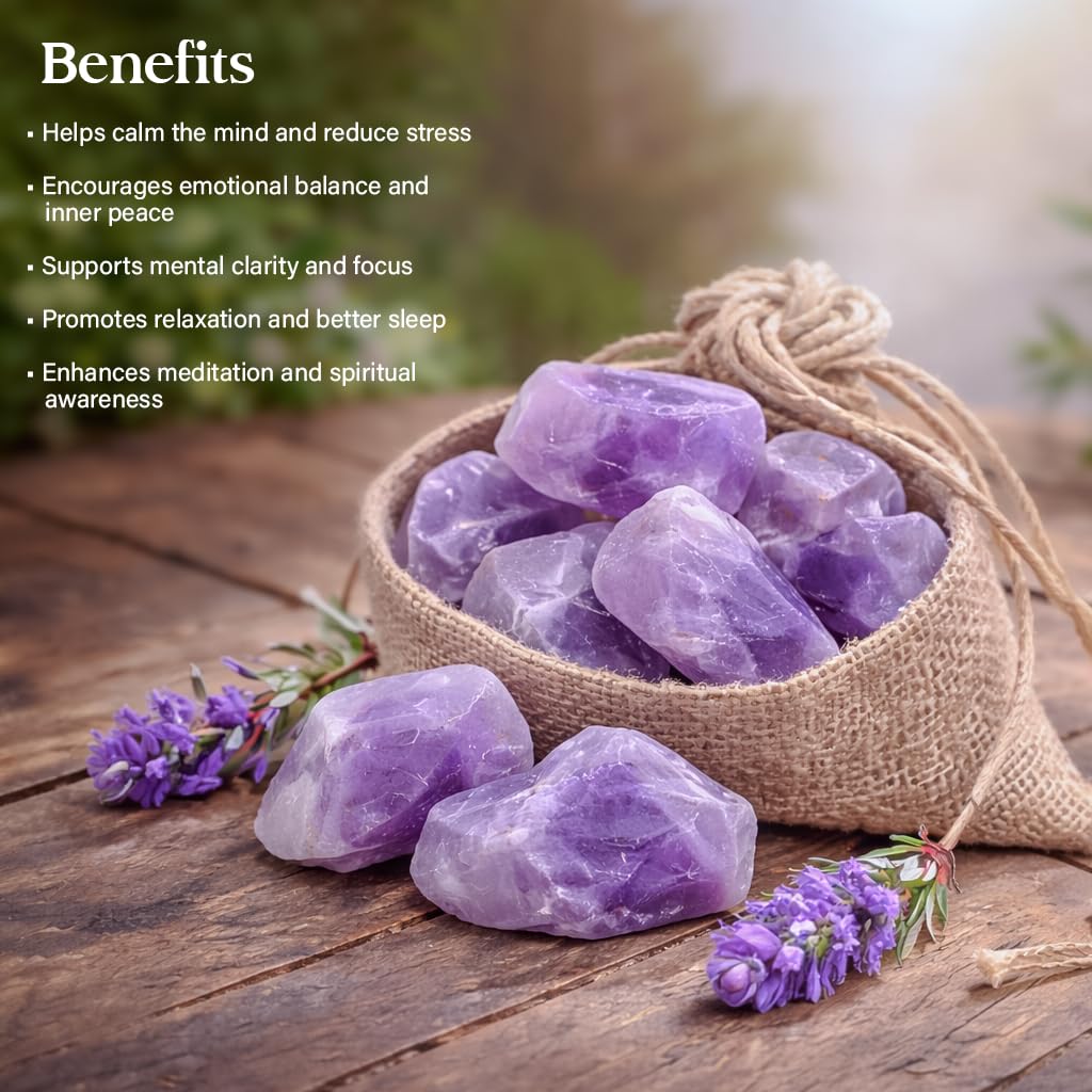 "650+ Carats, 3 Pc Amethyst Rock Rough Stone 2540 mm Raw Crystals Rock Crystals and Healing Stones Rough Gemstones Rock Collection for Beginners Used as Crystal Therapy, Meditation, Reiki"