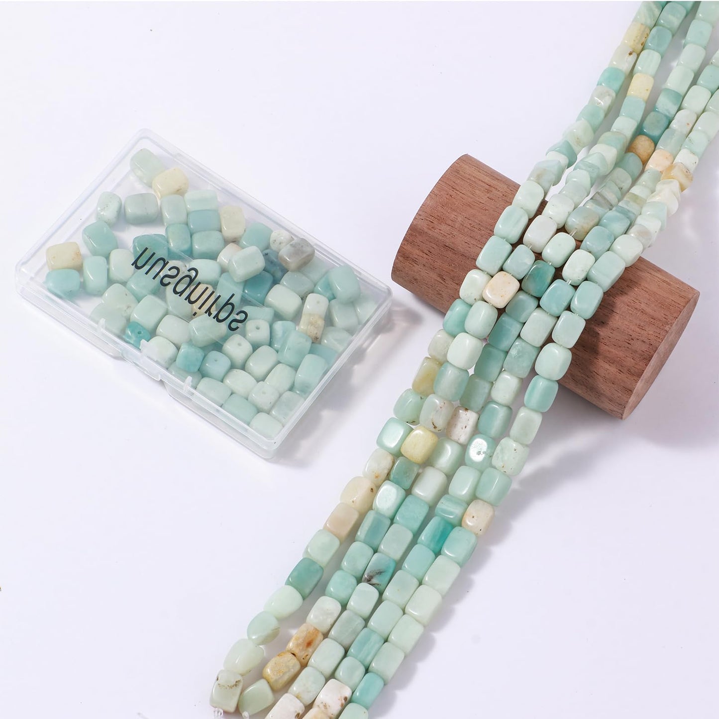 Natural Large Amazonite Cube Stone Beads 8x11mm 38cm/str Loose Semi Gemstone Stone Square Beads for Making Bracelets Necklace