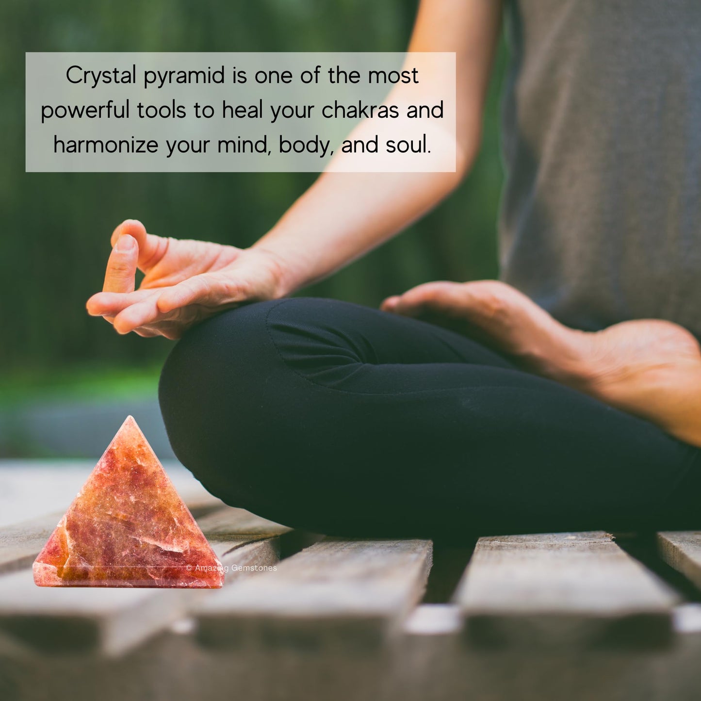 Amazing Gemstone Strawberry Quartz Pyramid Crystal Healing Stones - 2" Great Pyramid Figurine of Natural Stone Pyramid for Meditation, Reiki, Chakra Balancing and Crystal Pyramids Grid