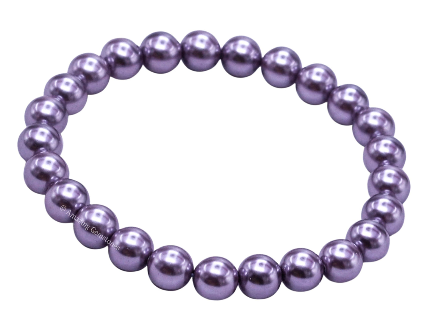 Amazing Gemstone Crystal Bracelet for Women Men's Gifts - Protection Healing Crystal Bracelet - 8mm Gemstone Beaded Stretchable Bracelet Pulseras Para Hombres Mujer Stocking Stuffers Mothers Day Gift (Lavender Pearl)