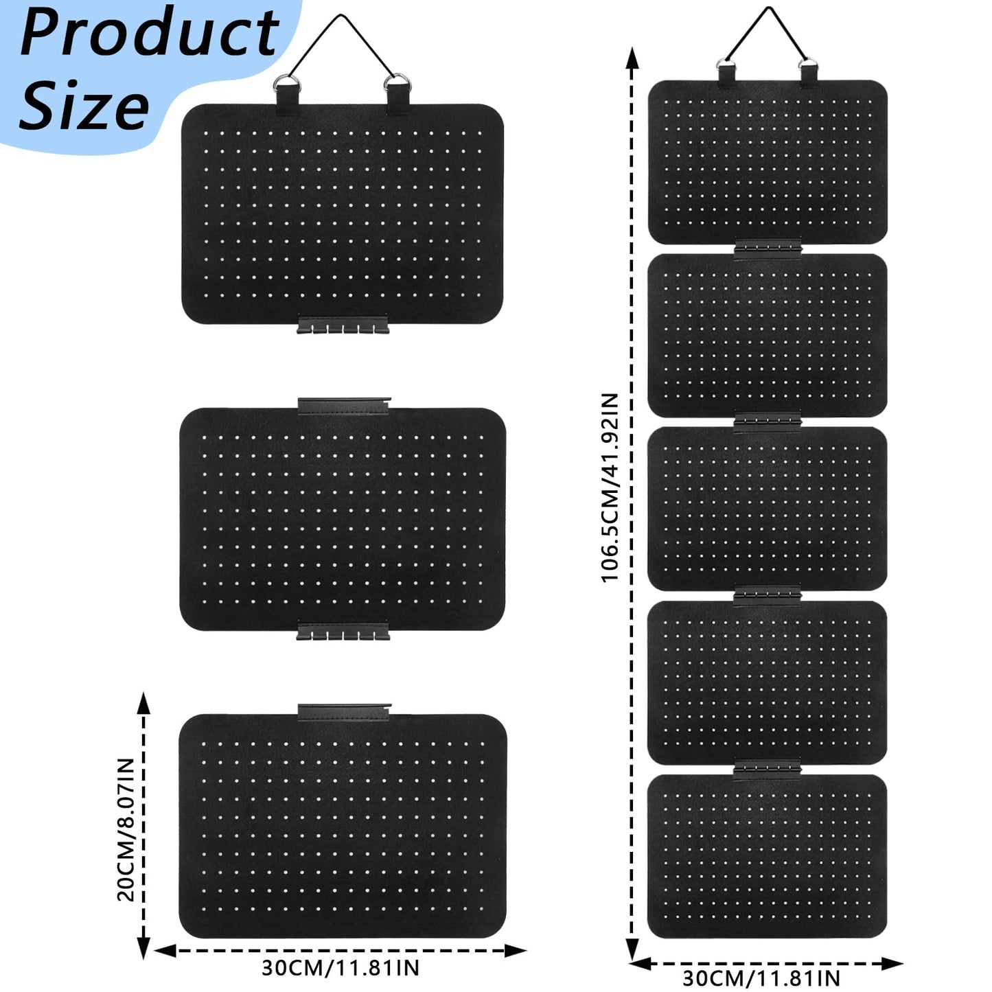 OXDFK Hanging Enamel Lapel Pin Organizer with 5 Loose-leaf Board Pieces, Removable Hanging Brooch Pin Storage Display Pages, Enamel Pin Display Panels for at Least 210 Pins (Removable)