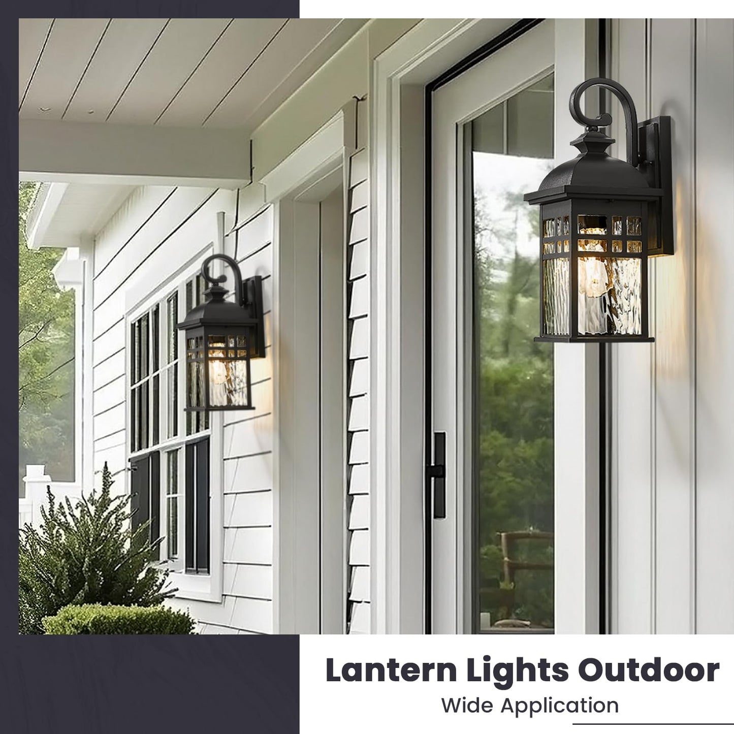 NAXTTII Outdoor Wall Lamps Exterior Lighting Fixtures 22 Inch Height Porch Light with Water Ripple Glass E26 Socket