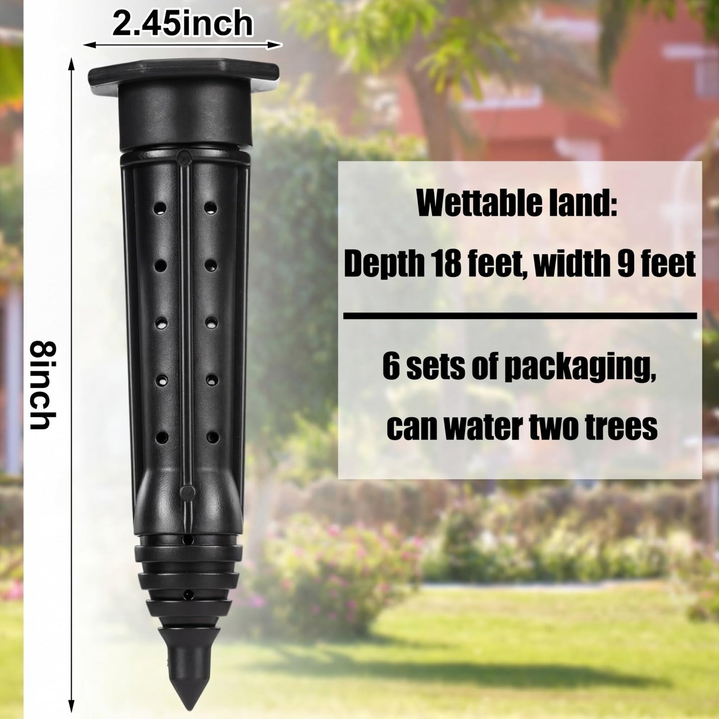 Briwooody 15 Pack Garden Watering Stake Large UV-Protected ABS Plastic Deep Root Irrigation Spike for Trees, Shrubs, Bushes, Shrubs, Flowers, Fruits, Vegetables, Potted Plants (8 Inch)