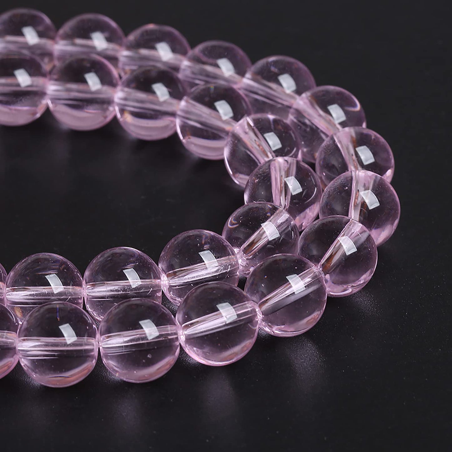 6MM 63PCS Light Pink Glass Spacer Loose Beads for Jewelry Making DIY Bracelet Necklace