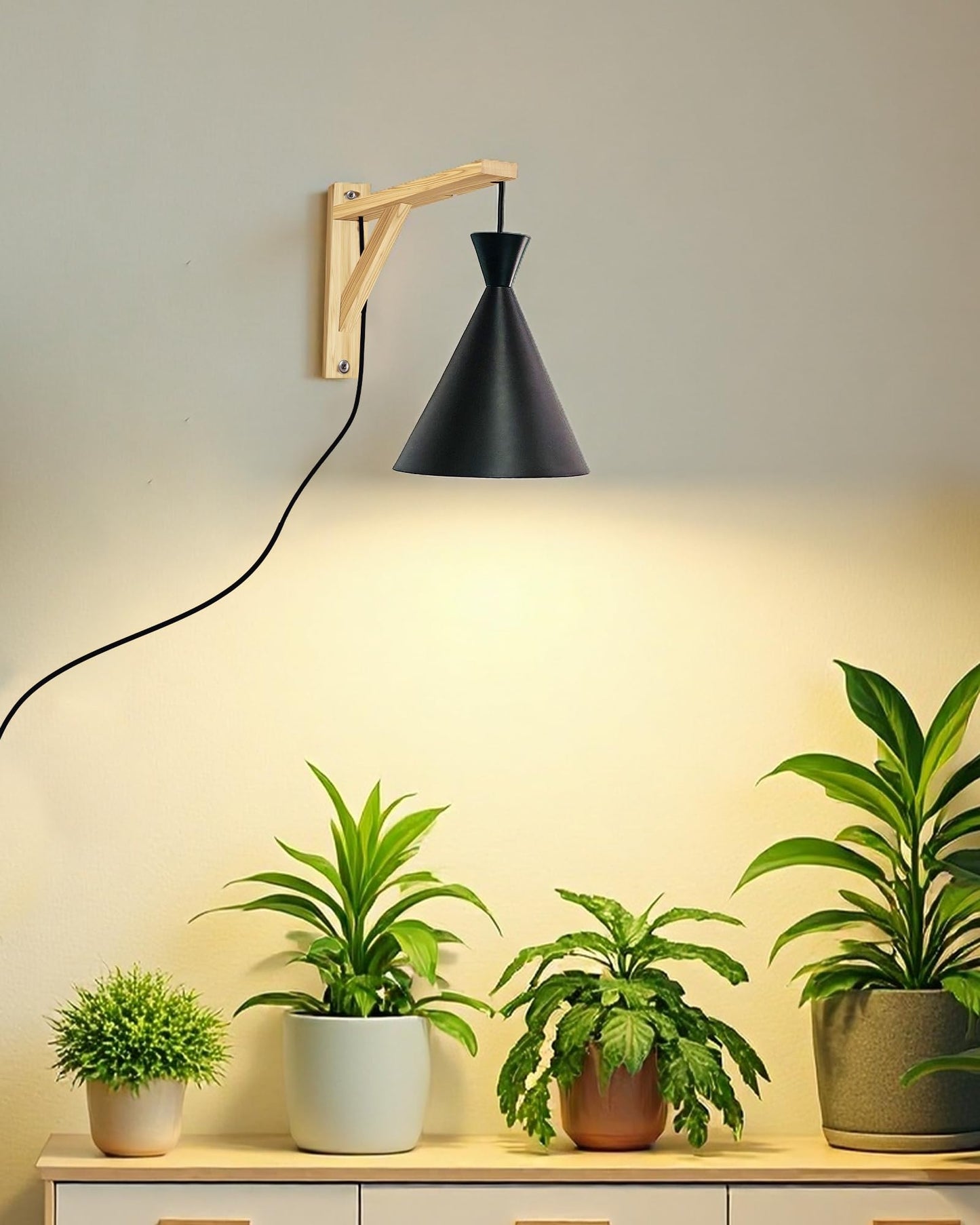 Arikashi Hanging Grow Light, LED Growing Light Full Spectrum for Indoor Plants,4/8/12H Timer, Height Adjustable Grow Lamp for Large Plants