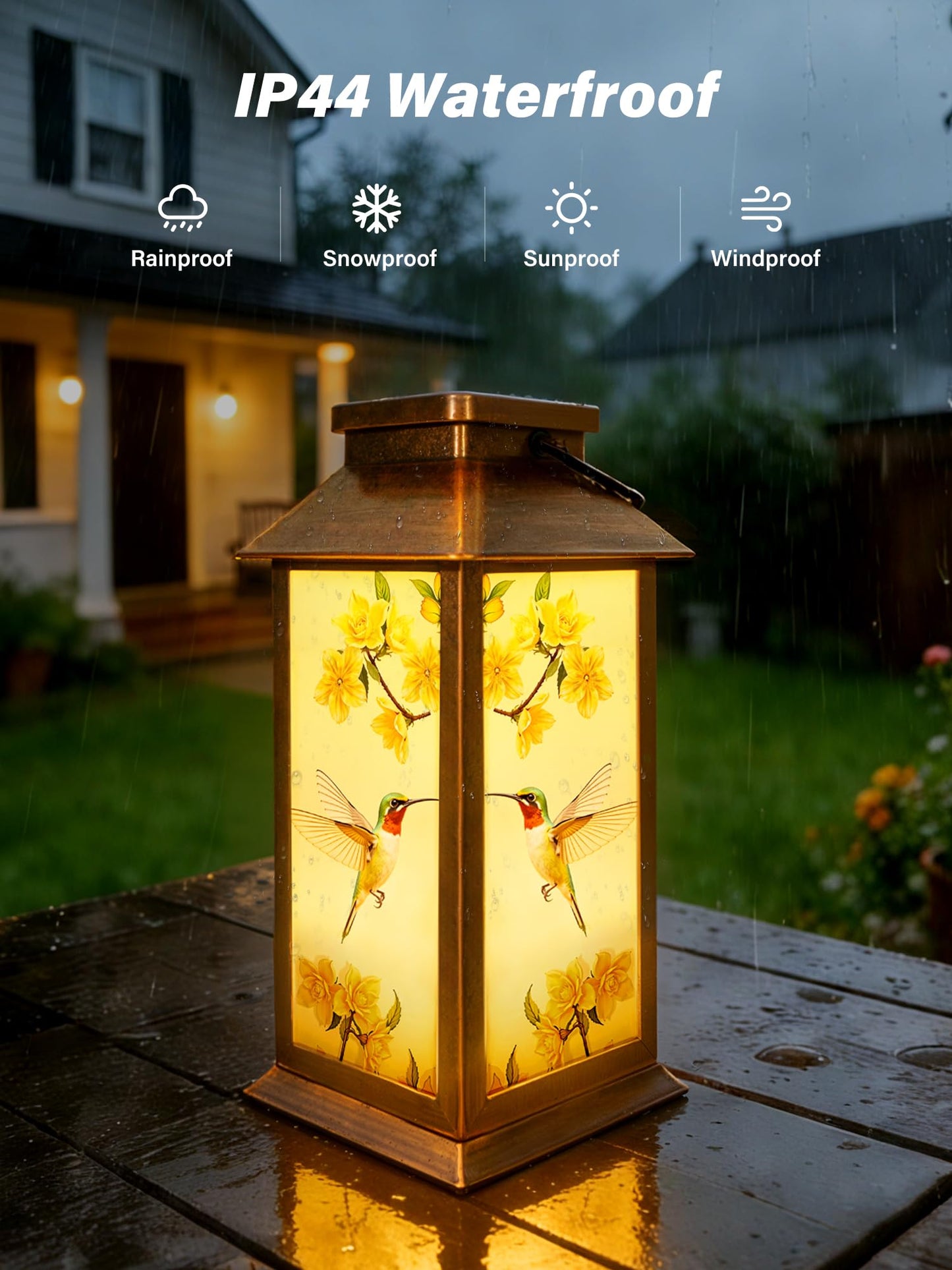 Mothers Day Gifts, Solar Lanterns Outdoor Waterproof Hummingbird Hanging Garden Decor Gifts for Mom Women Grandma, Outdoor Solar Lights for Garden Lawn Yard Patio Porch
