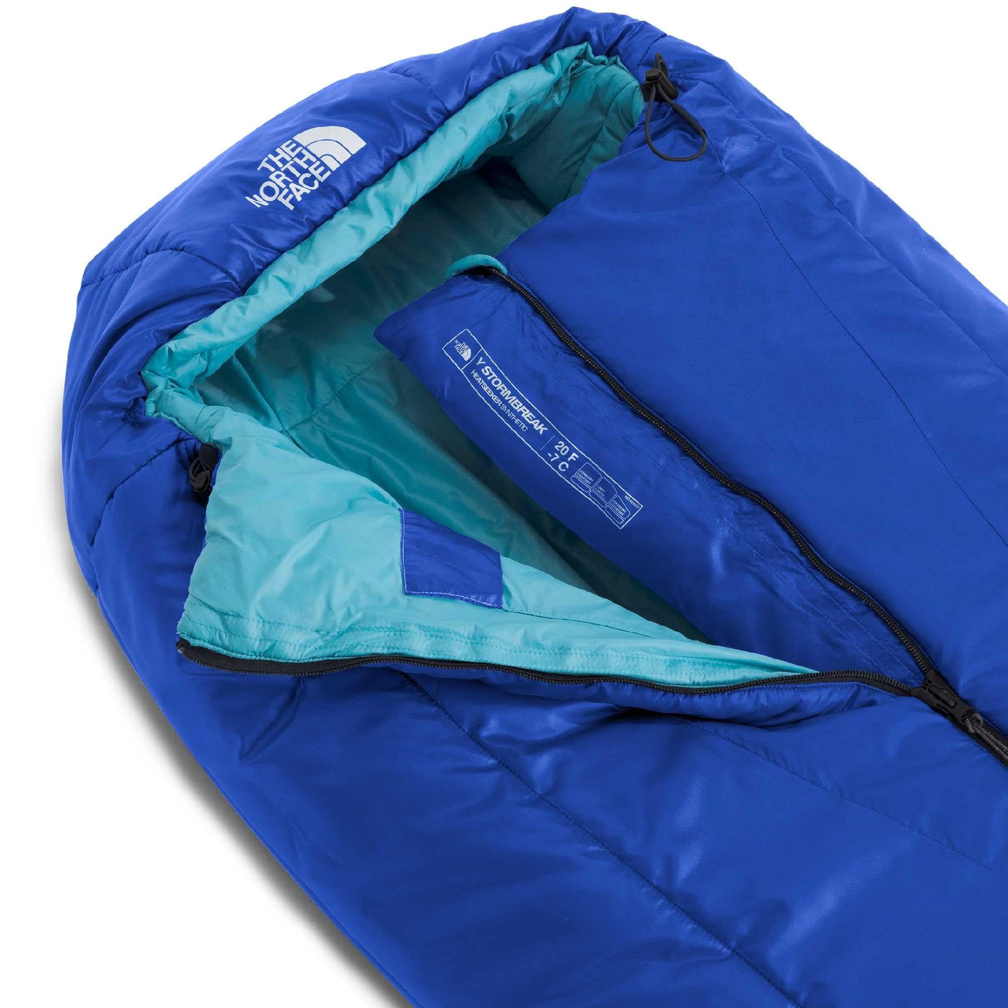 THE NORTH FACE Teen Stormbreak 20F / -7C Backpacking Sleeping Bag - Water Repellent, Fully Insulated, Includes Stuff Sack, TNF Blue/River Ice, Regular