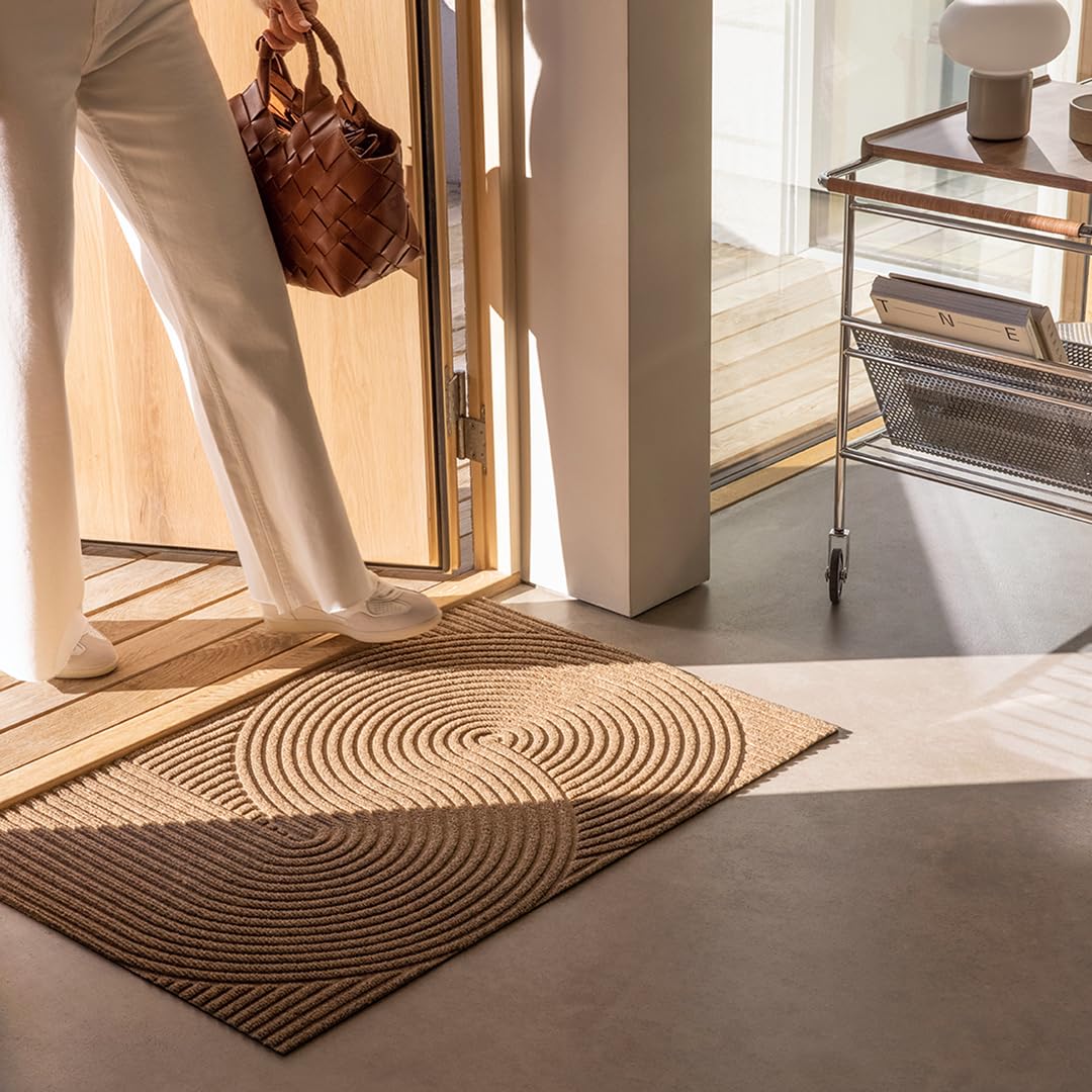 HEYMAT Sand Front Door mat, Indoor Outdoor entryway Rug Waterproof, Modern Scandinavian Home Decor, Non-Slip, Fall Doormat, 2x3 Washable Rug - Beige