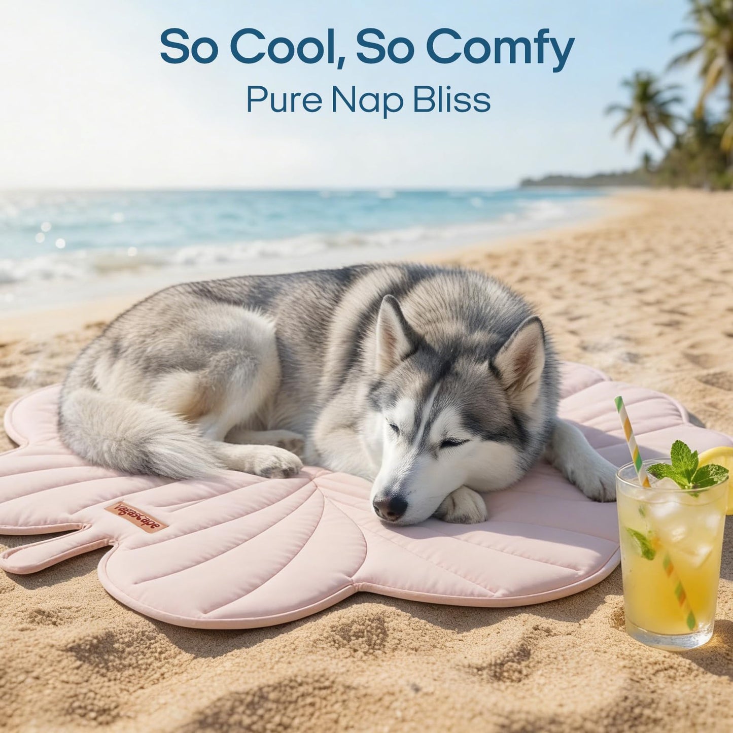 Vagascape Dog Cooling Mat, Washable Pet Cooling Mat, 35" x 33" Thick & Durable Large Cooling Mat for Dogs, Portable Foldable Premium Cooling Pad for Indoor, Outdoor, Travel, Camping, Patio and Beach