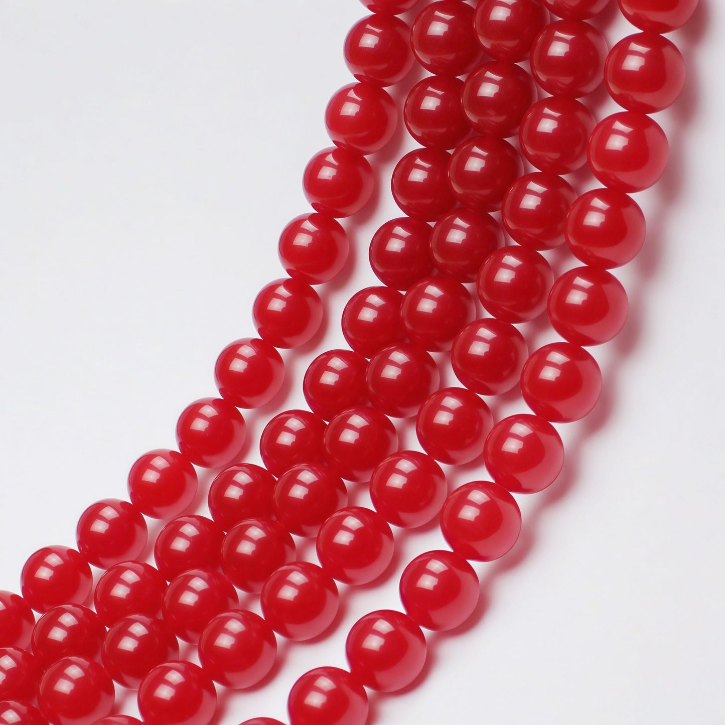 MJDCB Natural Red Jade Round Loose Beads for Jewelry Making DIY Bracelet Necklace (10mm)