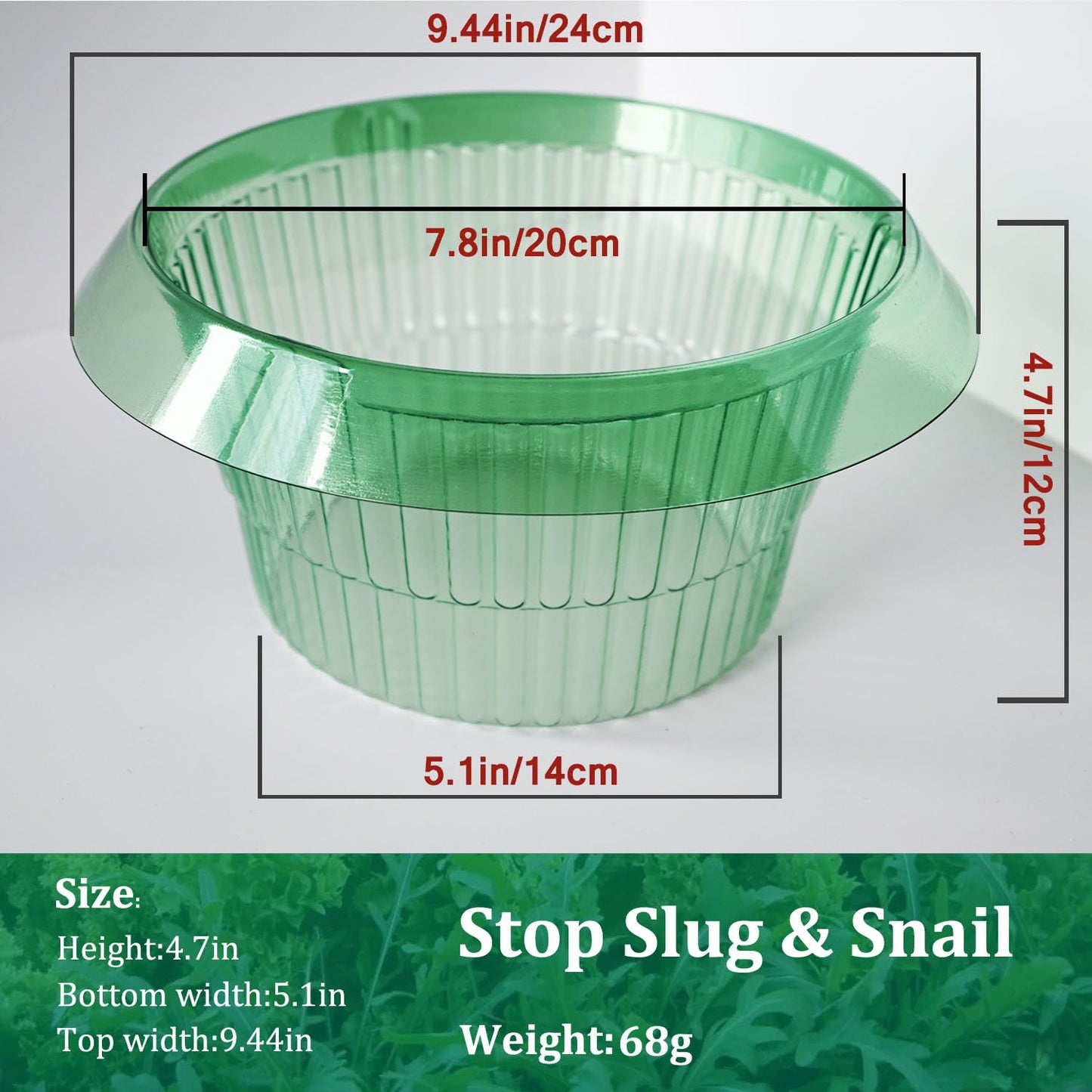 Fshow Garden Cloches,5 Pack Plastic Slug & Snail Plant Protection Collars, Snail Defense Without Chemistry, Planting Rings Protects Plants to Get Better.