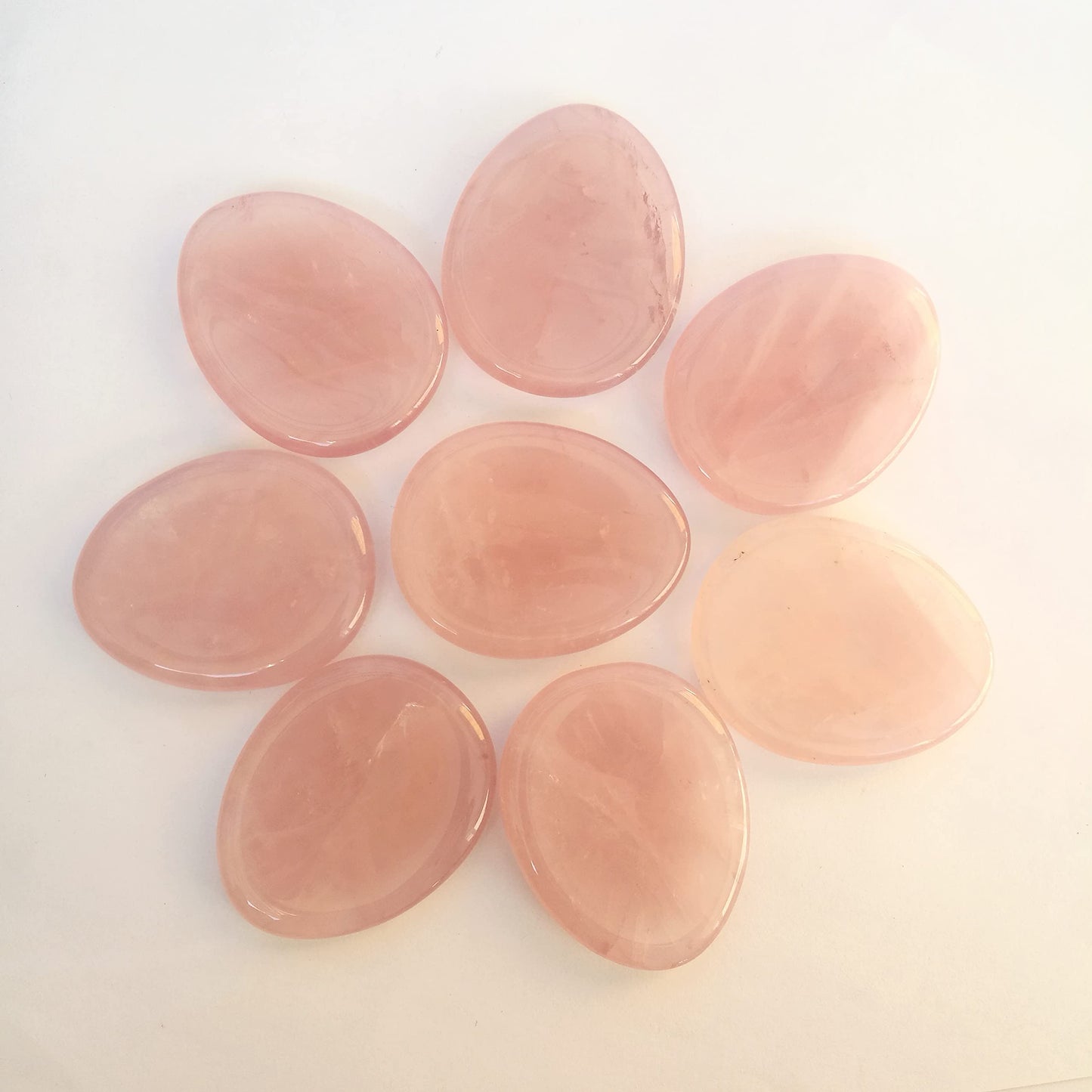 Bacatgem Natural Rose Quartz Water Drop Chakra Thumb Worry Stone,Stress Relax Healing Reiki Crystal Pocket Palm Stones