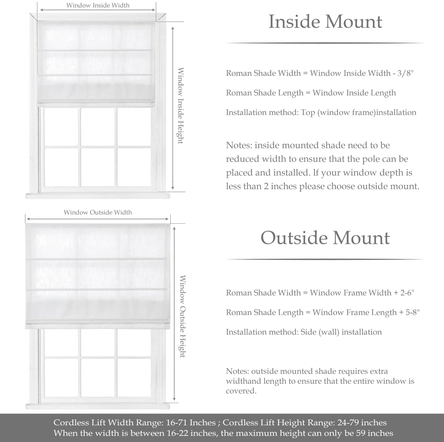 DotheDrape Linen Roman Shades for Windows Custom Cordless Blinds for Indoor Windows, French Doors, Bedroom, Living Room, Bathroom, Light Khahi